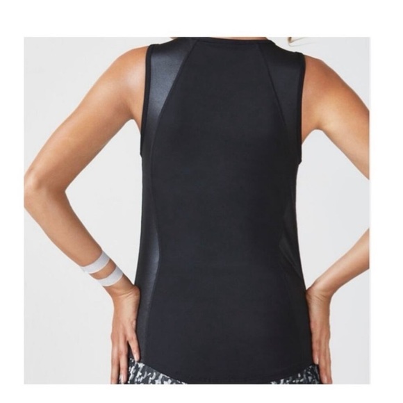 Fabletics corset style black lace up tank - Picture 4 of 16